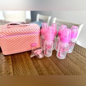 Pink Baby Bottle Set with cooler 🩷